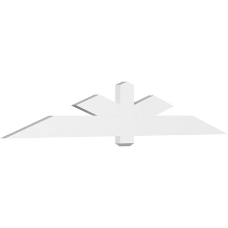 Ekena Millwork Kennewick Architectural Grade PVC Gable Bracket, 96"W x 16"H x 2"D x 6"F, 4/12 Pitch GBP096X16X0206KEN00
